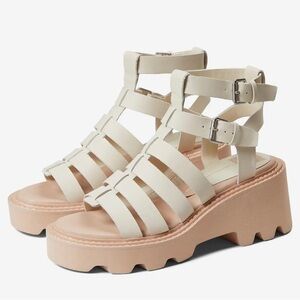 Dolce Vita Galore Lug Sole Ivory Leather Gladiator Platform Sandals - NWT